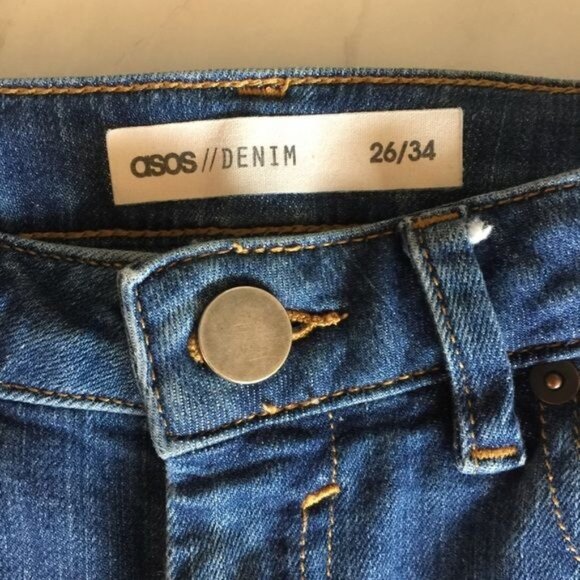 ASOS Denim Jeans Slim Fit Blue 26/34 Classic Style Cotton Blend - Picture 3 of 5